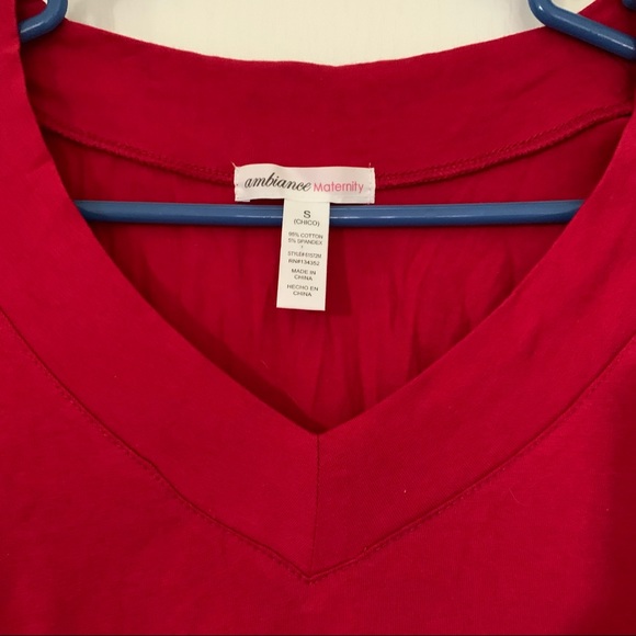 NWOT red long sleeve Maternity shirt - Picture 3 of 3